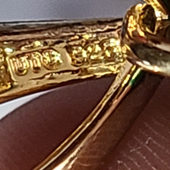 Vintage Green Malachite Teardrop Pendant with Vermeil Slide bail by UTC - Picture 5 of 5